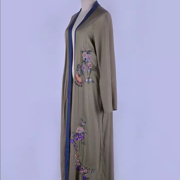 New! Embroidered Floral Kimono Duster - Picture 7 of 7